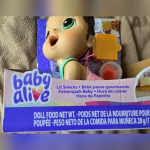 Baby Alive Lil Snacks Baby Doll - Brown Hair NIB